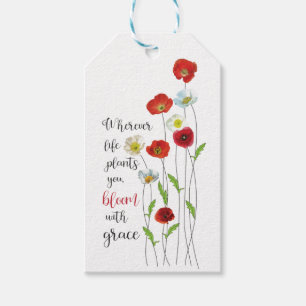 Bloom with grace-Poppy flowers Poster Gift Tags