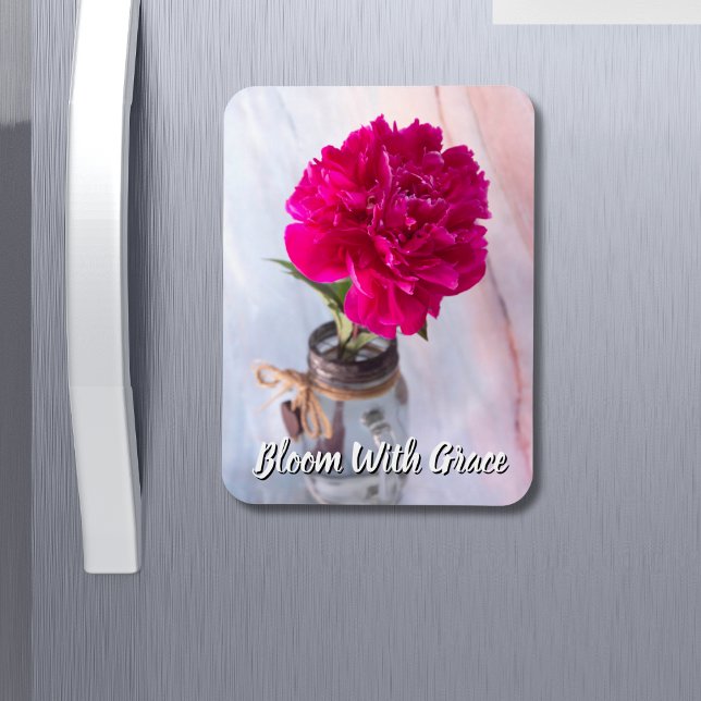 Bloom With Grace Purple Peony In Vase Magnet (Creator Uploaded)