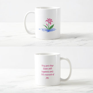 Bloom With Happiness | Floral Inspirational Quote Coffee Mug