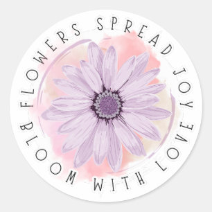 Bloom with Joy – Flower Power Sticke Classic Round Sticker