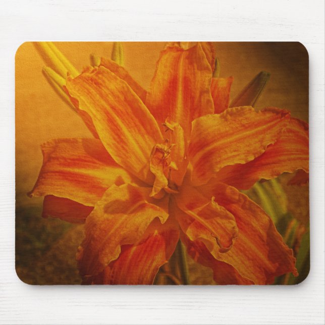 Bloom with Leather Texture Mouse Mat (Front)