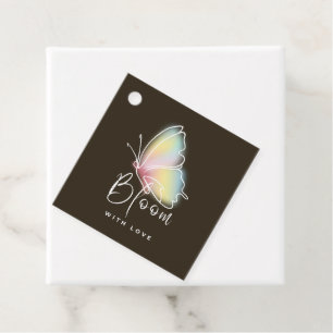 Bloom With Love Black And White Butterfly Luxury Favour Tags