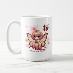 Bloom with Magic - Kawaii Sakura Fairy Coffee Mug