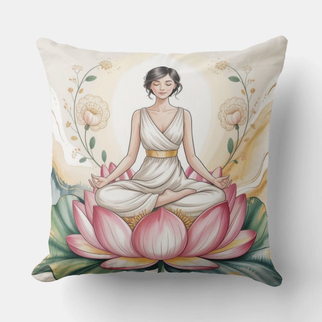 Bloom Within Meditation Pillowcase Cushion (Front)