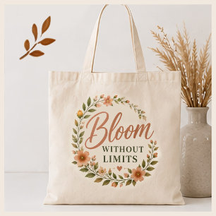 Bloom without Limits Floral Graphic Canvas Tote Bag