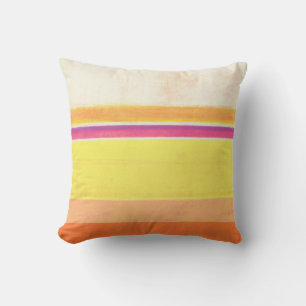 'Bloom' Yellow and Orange Abstract Throw Pillow