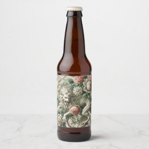 Bloombound Sentinel – Gothic Floral Design Beer Bottle Label