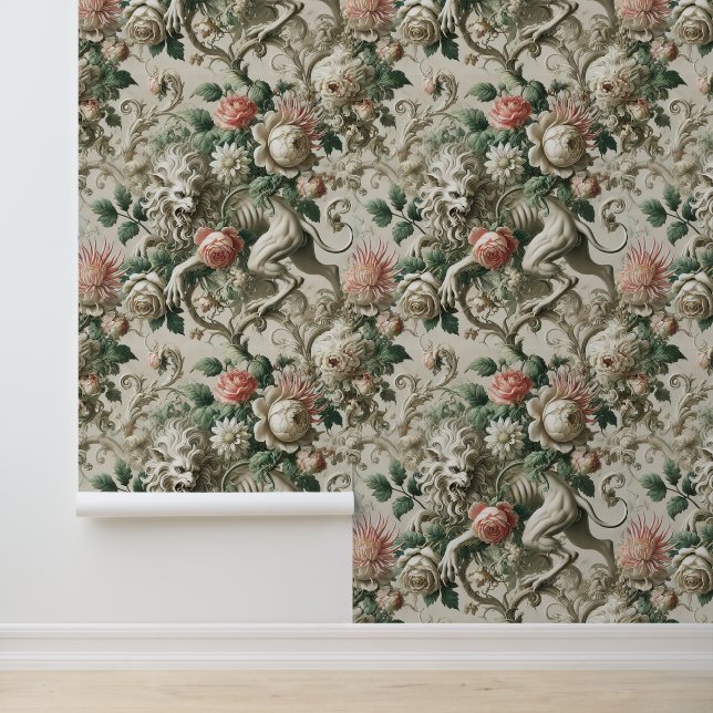 Bloombound Sentinel – Gothic Floral Design Wallpaper (Application)