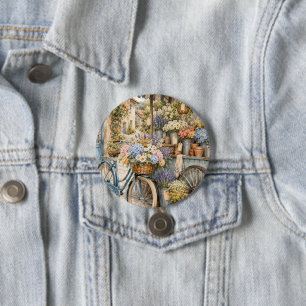 Bloomcore Flower Market Bicycle 7.5 Cm Round Badge