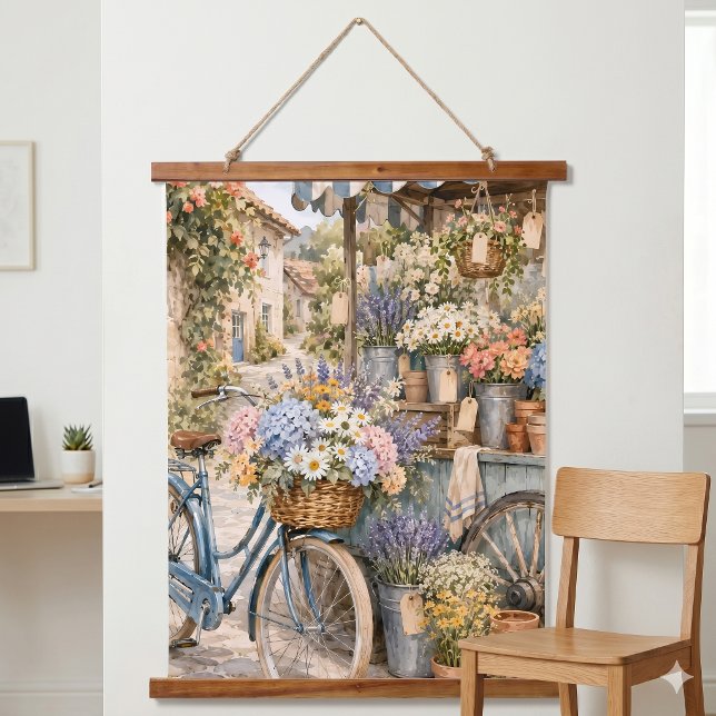Bloomcore Flower Market Bicycle Hanging Tapestry (Bloomcore Flower Market Bicycle Hanging Tapestry)
