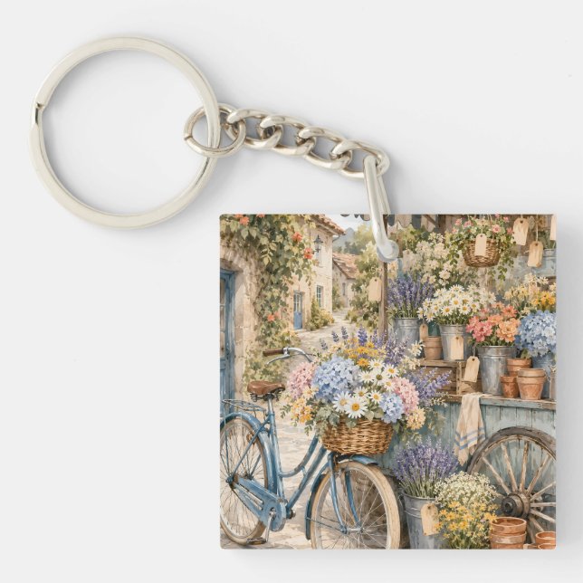 Bloomcore Flower Market Bicycle Key Ring (Front)