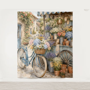 Bloomcore Flower Market Bicycle Tapestry