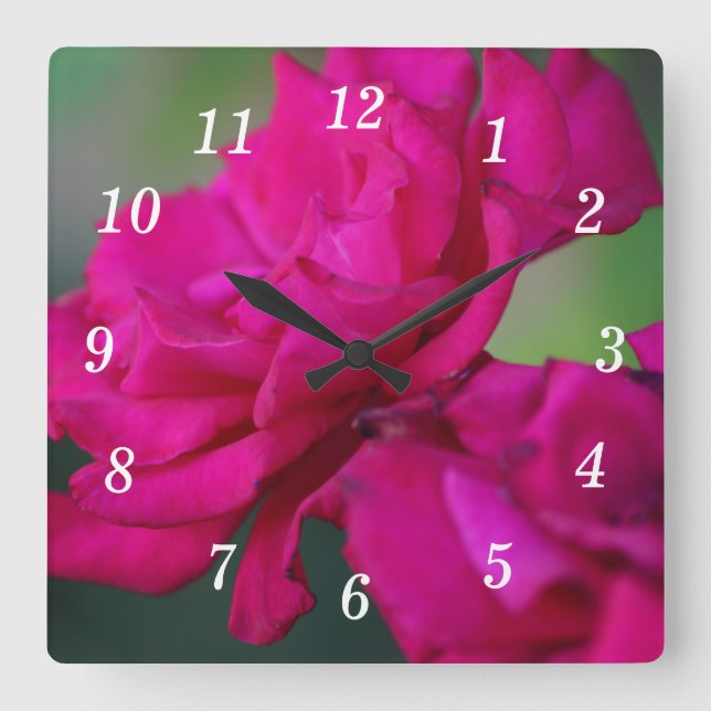 Bloomed Pink Rose Wall Clock (Front)