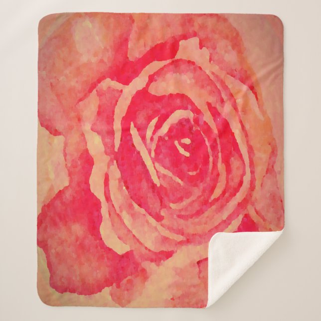 Bloomed Rose Sherpa Blanket (Front)