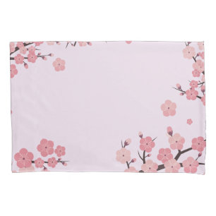Bloomed sakura flowers pillow case