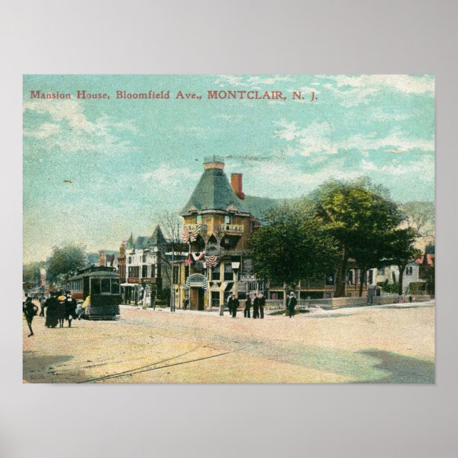 Bloomfield Ave., Montclair NJ 1908 Vintage Poster (Front)