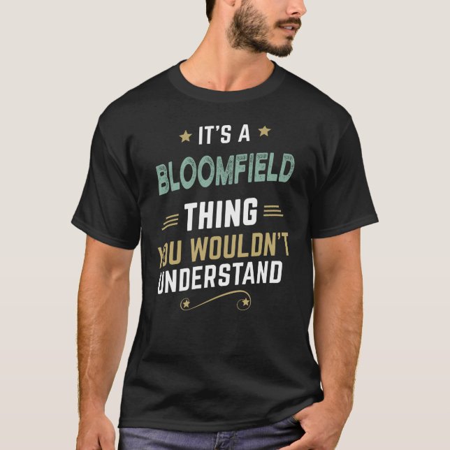 BLOOMFIELD Last Name, Personalised Name T-Shirt (Front)