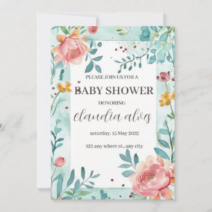 Bloomin' Baby Shower: Celebration for Mum's Name Invitation
