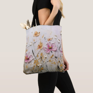 : Bloomin' Bold: Abstract Pink Flower Custom Tote Bag