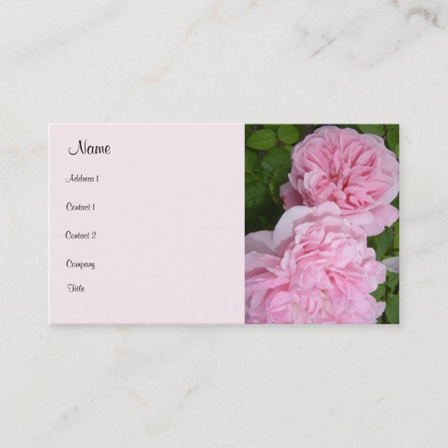 Bloomin' Pink Roses Business Card (Front)