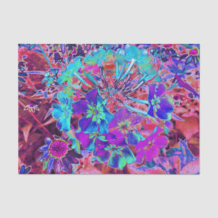 Blooming Abstract Purple and Blue Flower Tissue Paper