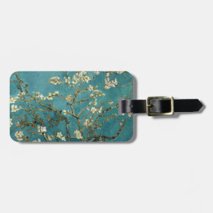 blooming almond branches luggage tag