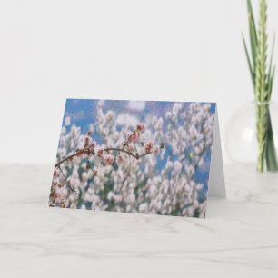 Blooming Almond Tree Pointillism Artwork Card