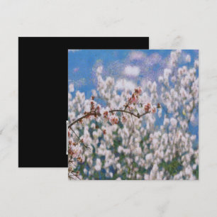 Blooming Almond Tree Pointillism Artwork Invitation