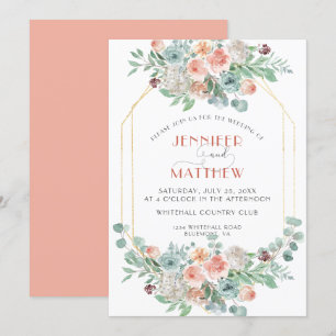 Blooming Apricot Floral - Apricot Background Invitation