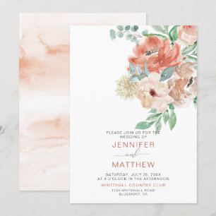 Blooming Apricot Floral Bouquet Invitation