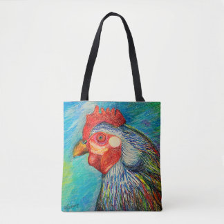 Blooming Art - Wise Hen in Pastels by CraftiesPot Tote Bag