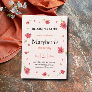 Blooming at 30 - Floral Birthday Invitation