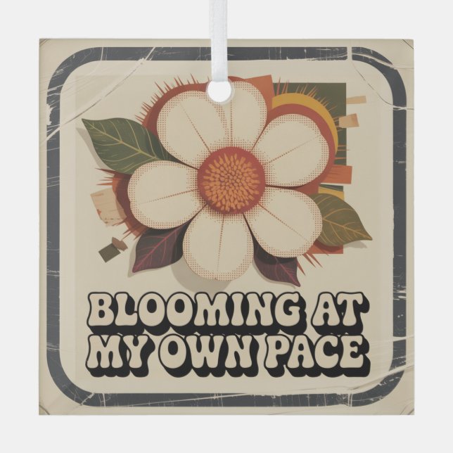 Blooming At My Own Pace Glass Tree Decoration (Front)