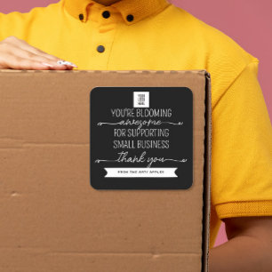 blooming awesome Thank You Small Business Branding Square Sticker