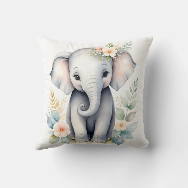 Blooming Baby Elephant Cushion (Back)