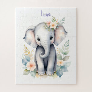 Blooming Baby Elephant Jigsaw Puzzle