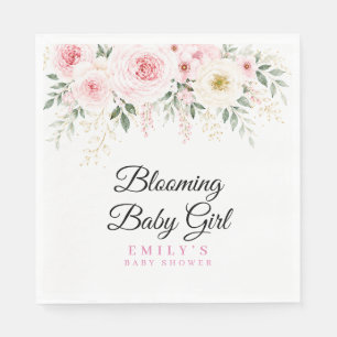 Blooming Baby Girl Floral Baby Shower Paper Napkin