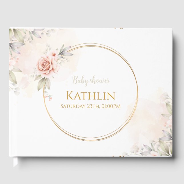 Blooming Baby Shower Invitation Guest Book (Front)