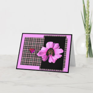 Blooming Beagle Pink Valentine's Day Card