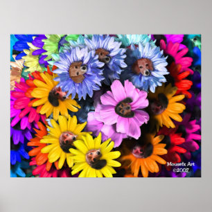 Blooming Beagles Poster