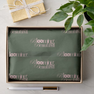 Blooming Beautiful Green And Pink Seals Tissue Paper