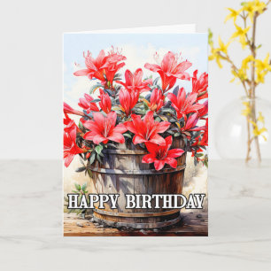 Blooming Beautiful Lily Flower Illustration Card