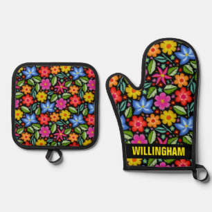 Blooming Beautiful Oven Mitt & Pot Holder Set