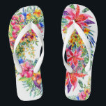 Blooming Beautiful Tropical Flowers Flip Flops<br><div class="desc">'Looks like a tropical vacation or beach wedding to me! Compare them to Designer Flip Flops at a much higher price, and here you have a bold statement that says you have style and know how to show it. I'll post a great variety over the next weekend and week; yet,...</div>