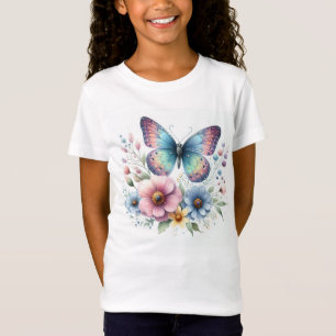 Blooming Beauty: Flowers & Butterfly T-Shirt