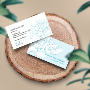 Blooming Beauty Light Blue Skincare aesthetician Business Card