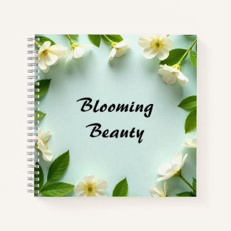 Blooming Beauty Notebook with White Floral Design