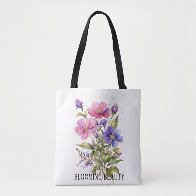 Blooming Beauty: Personalised Tote Bag (Front)