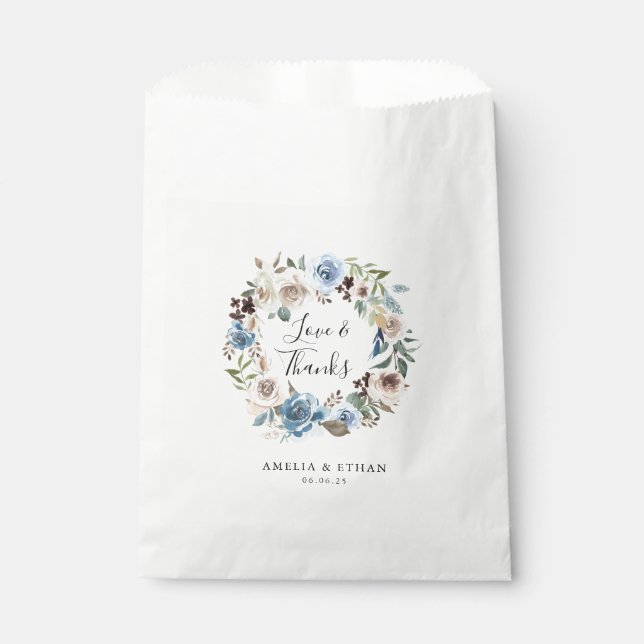 Blooming Beauty | Personalised Wedding Thank You Favour Bags (Front)
