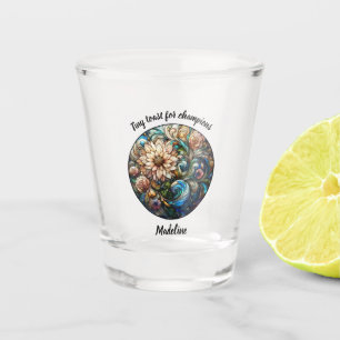 Blooming Beauty: Rose Painting on Shot Glass